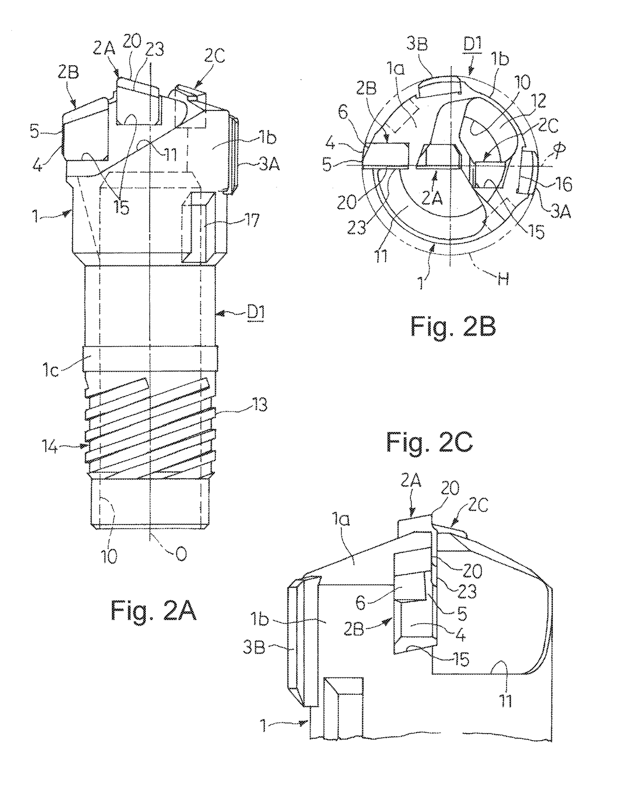 Drill head for deep hole cutting