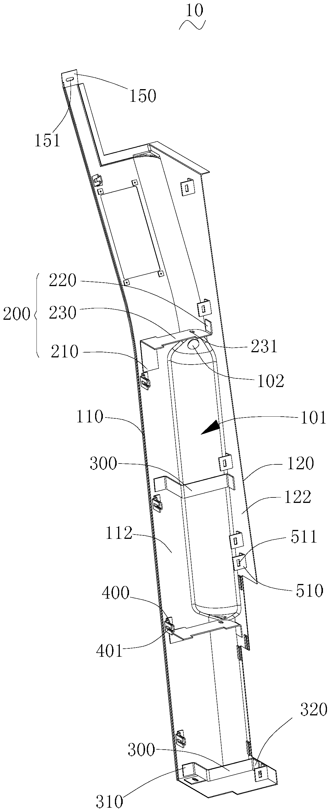 Vertical shield plate for train