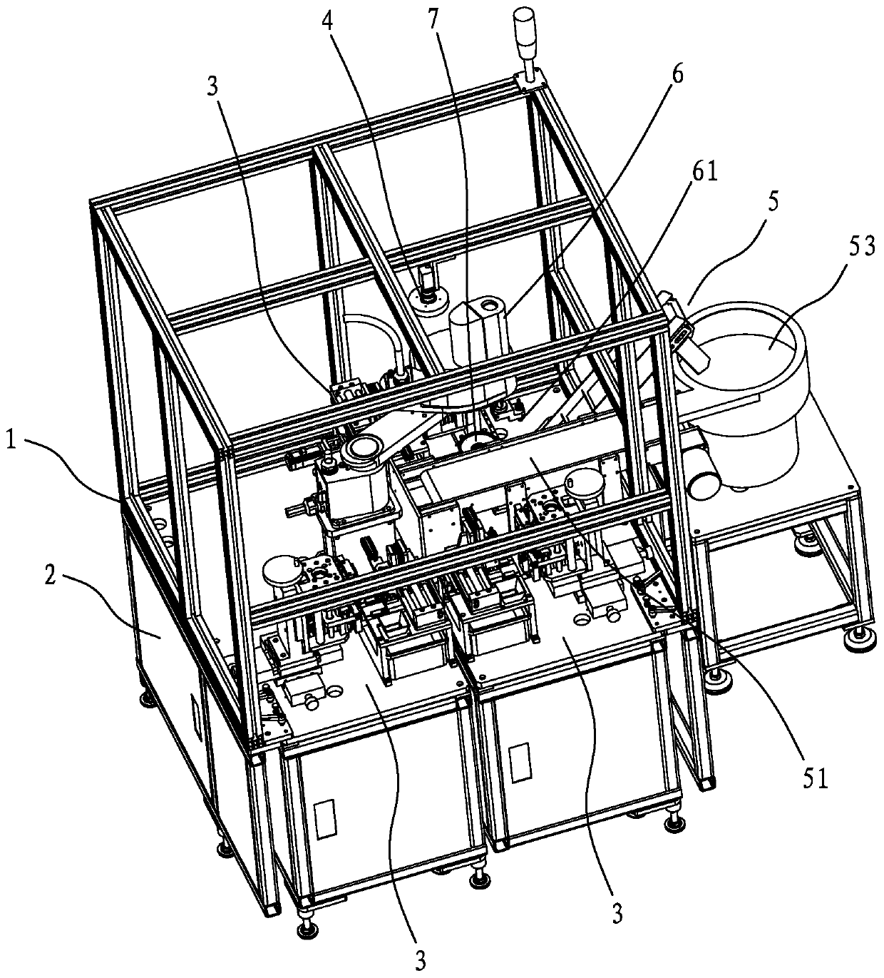 Electronic component full-automatic pin-shearing molding equipment based on vision robot