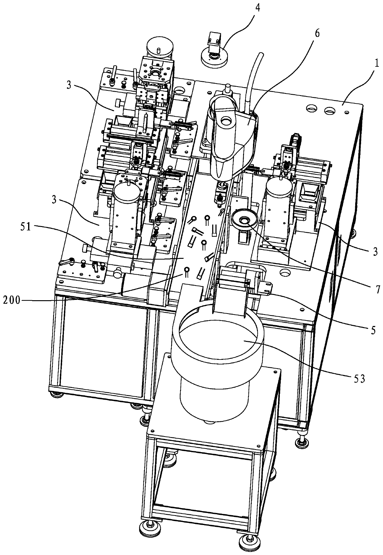 Electronic component full-automatic pin-shearing molding equipment based on vision robot