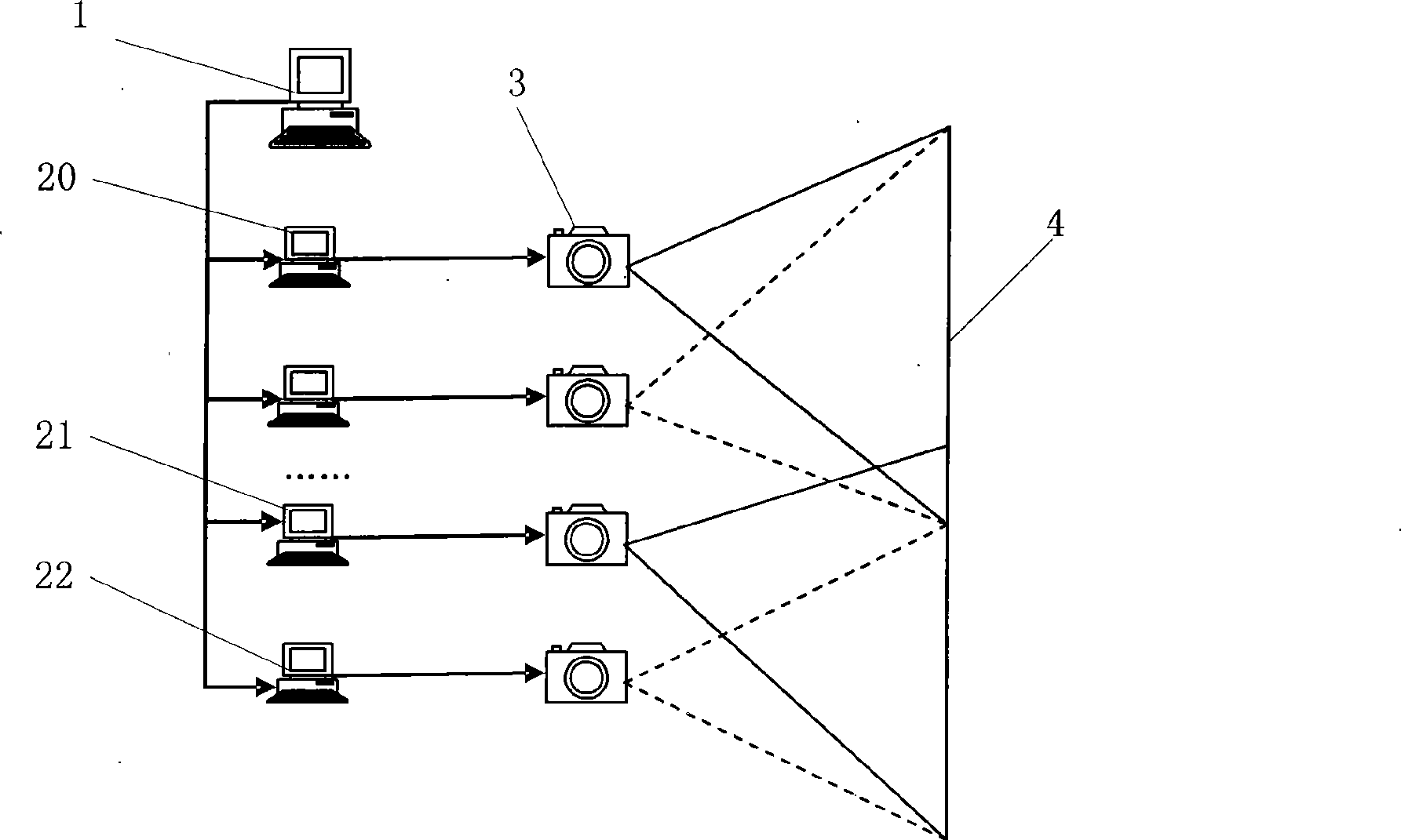 Multichannel video play and large screen display method