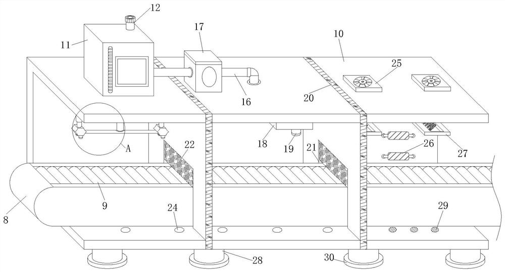 A spray drying device for water-based paint pencil processing