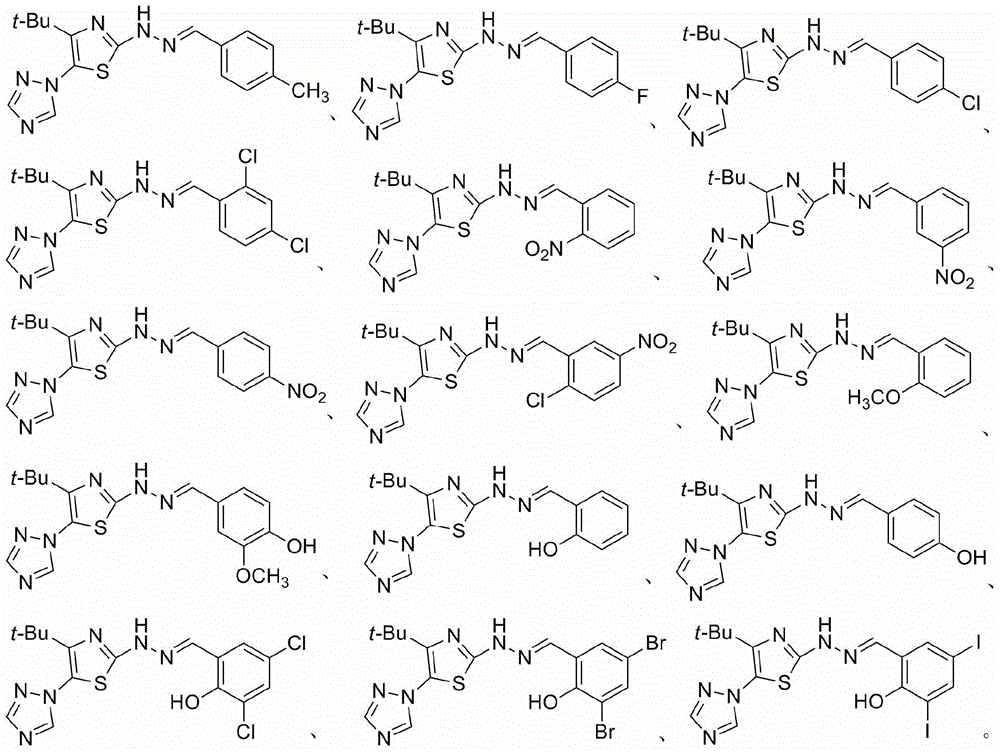 2-(2-Benzylhydrazonyl)-5-(1,2,4-triazole-1-yl)thiazole and its preparation and application