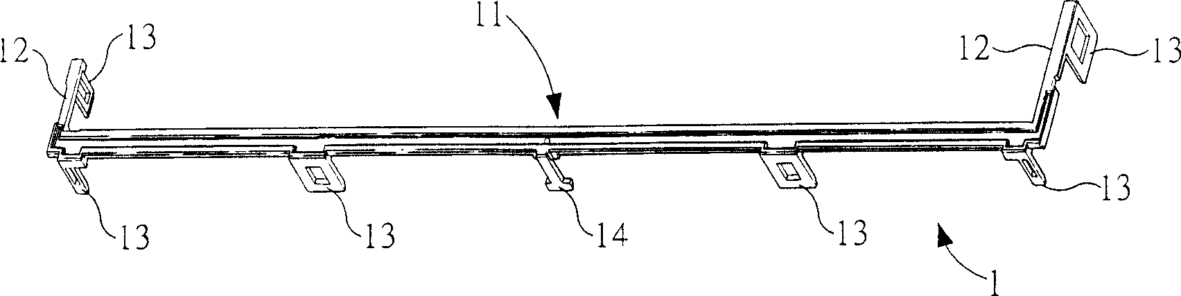 Side frame depression bar for liquid crystal display