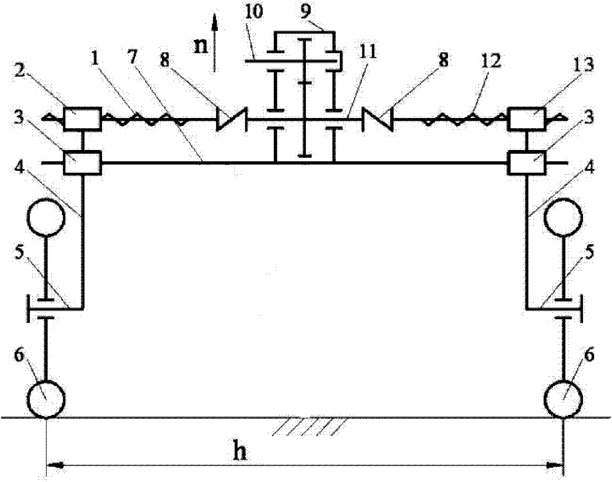 Agricultural vehicle chassis with stepless-regulated wheel track