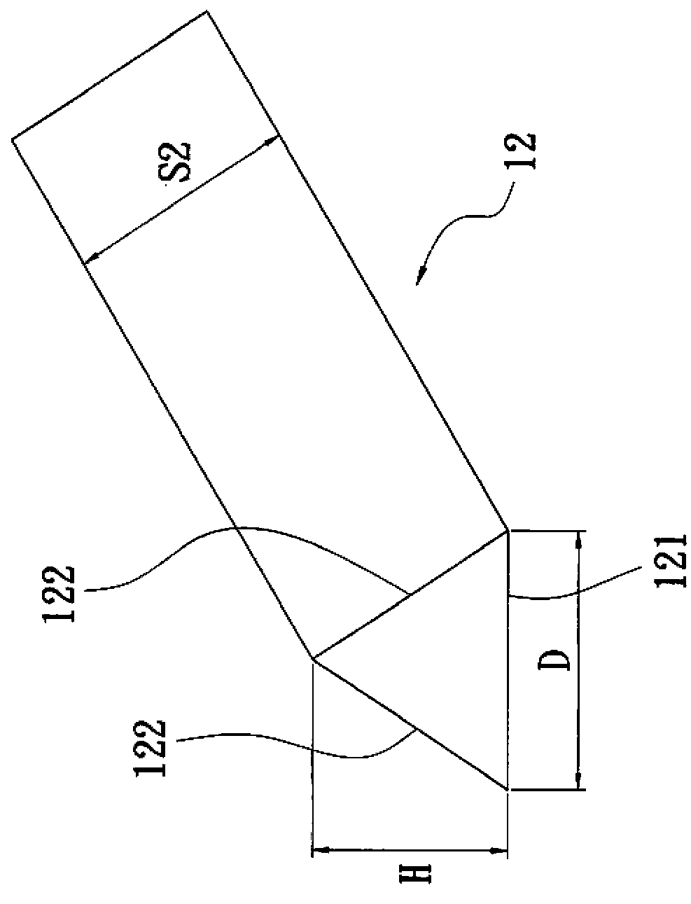 Patterned base material with emitting angle convergent and light-emitting diode element