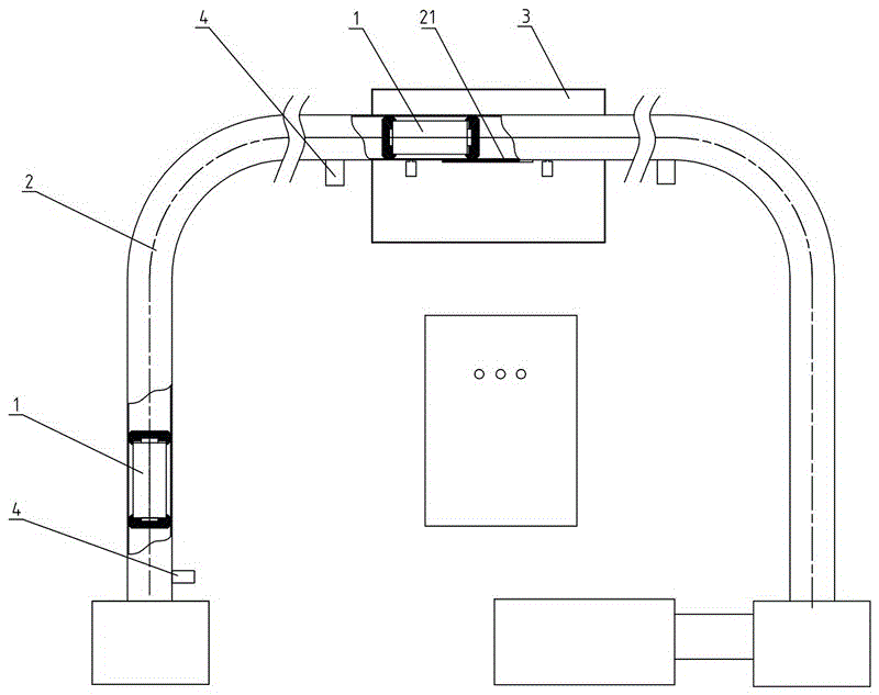 Rapid maintenance device for pneumatic conveying of material and material pneumatic conveying system