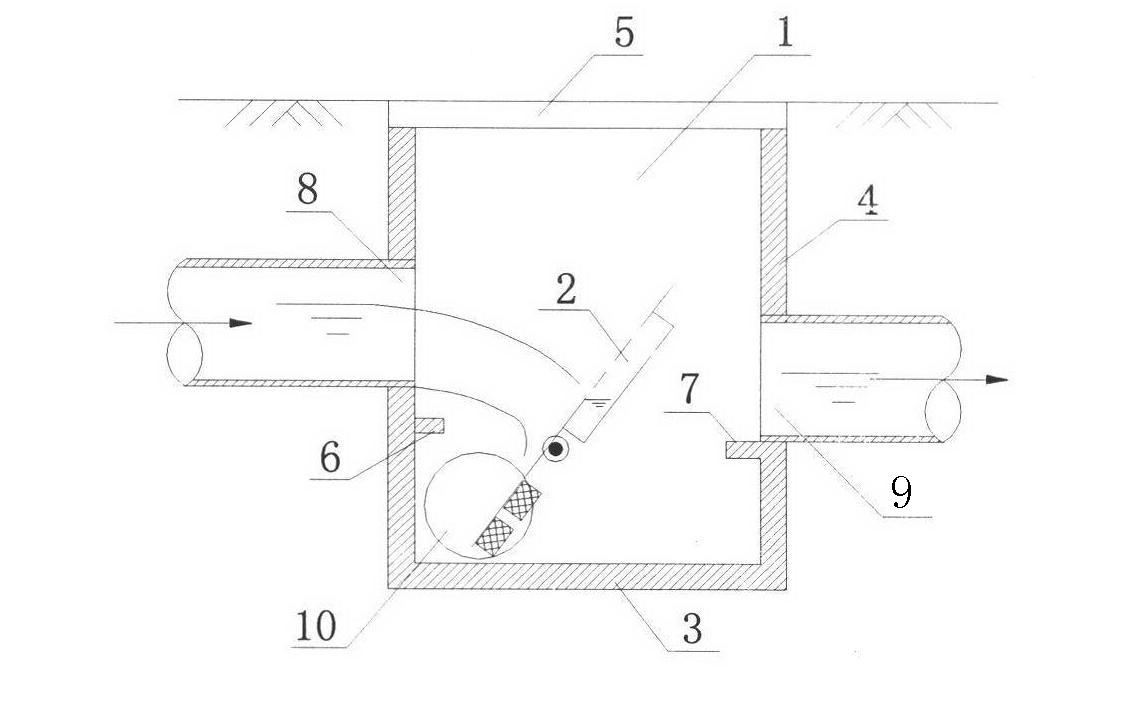 Turning plate type preliminary rainwater intercepting well