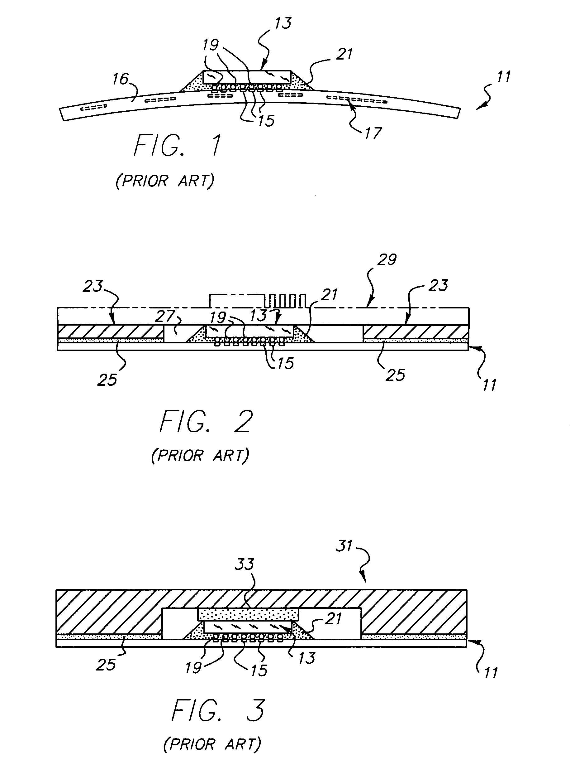 Flexible circuit electronic package with standoffs