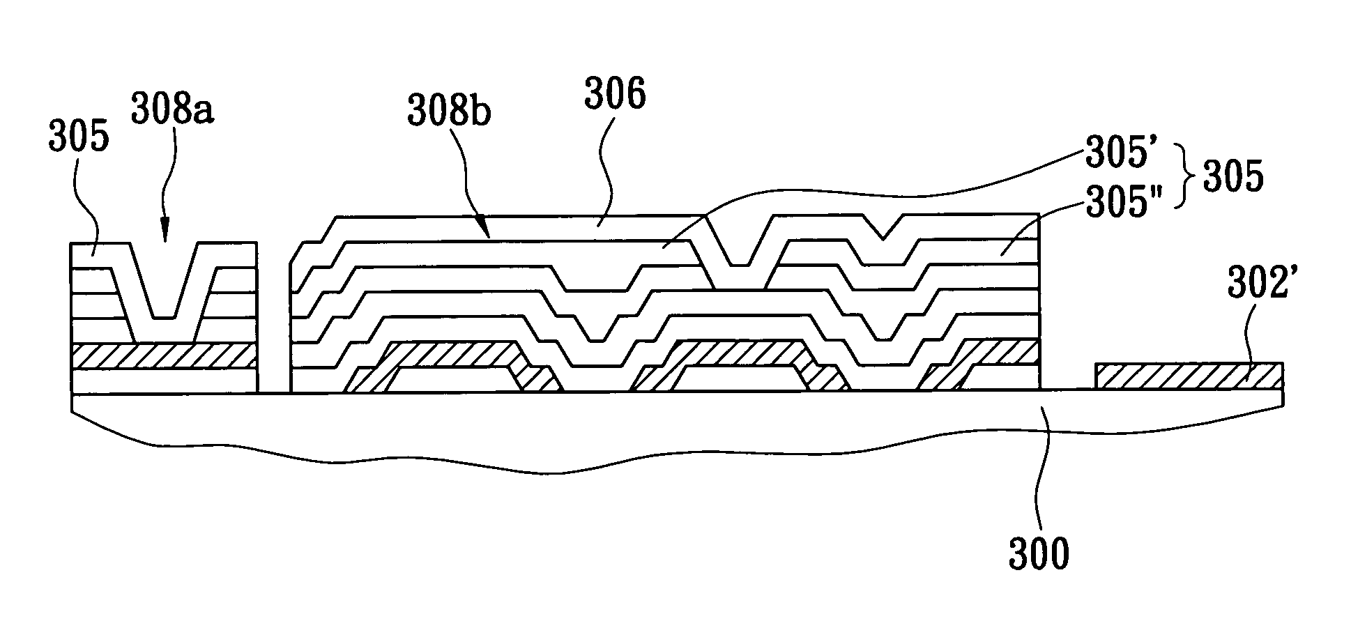 Structure of TFT electrode for preventing metal layer diffusion and manufacturing method therefor