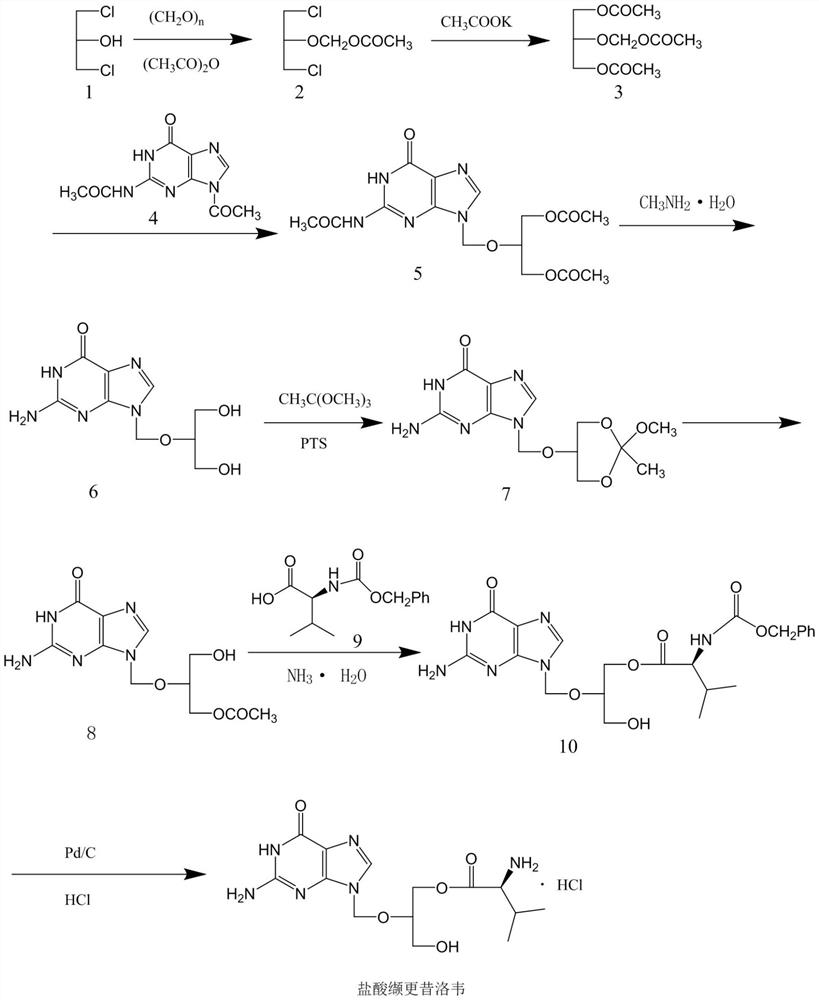 Synthetic method of valganciclovir hydrochloride