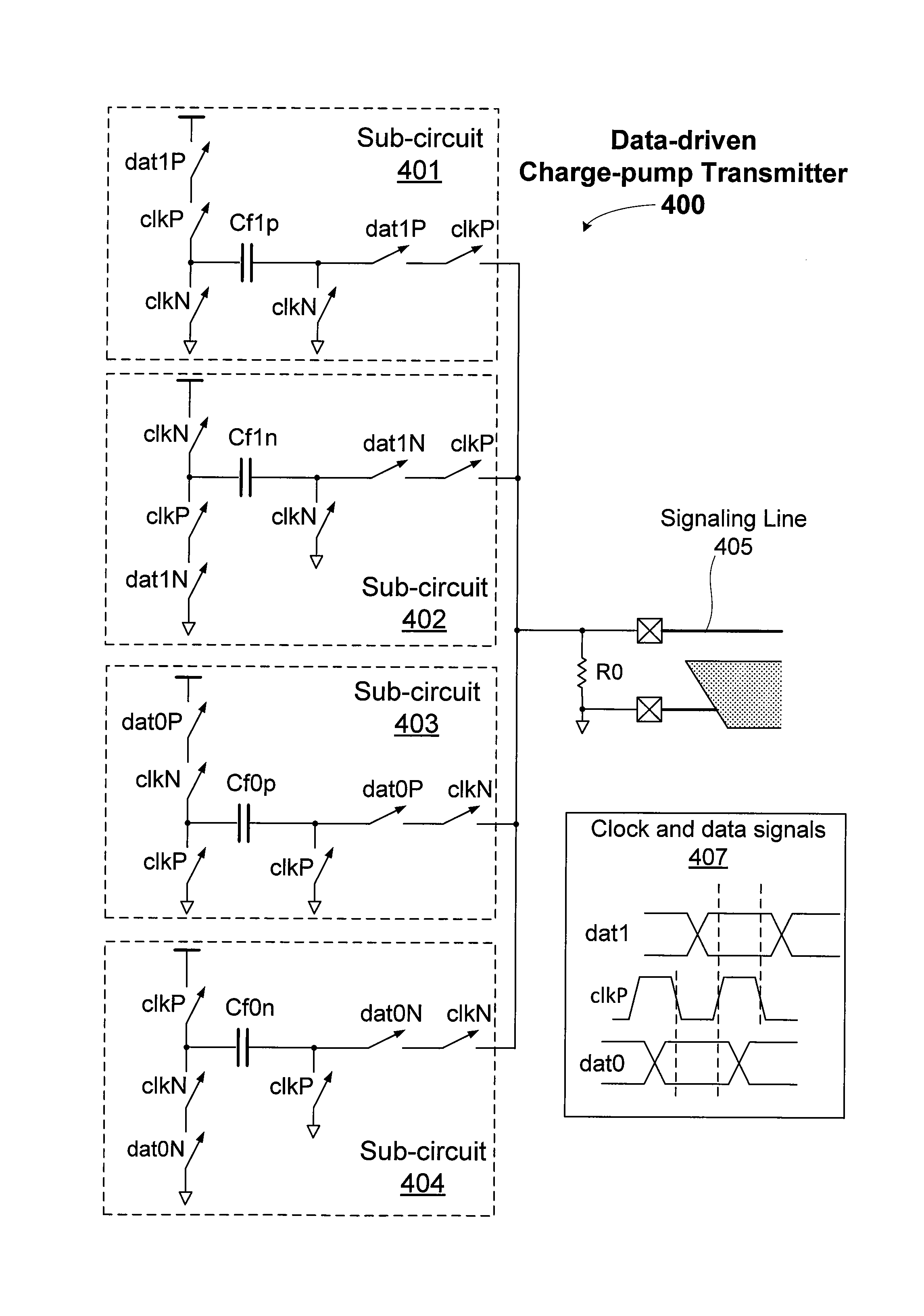 Data-driven charge-pump transmitter for differential signaling