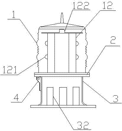 A medium-intensity aviation obstruction light