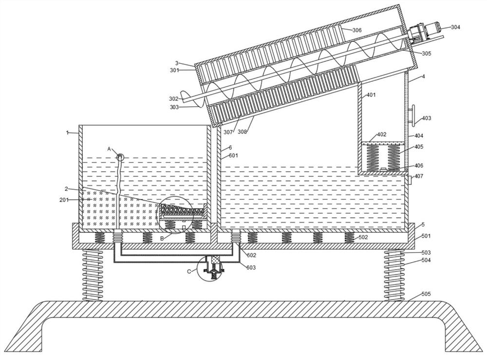 A post-production wastewater treatment device for cosmetics production