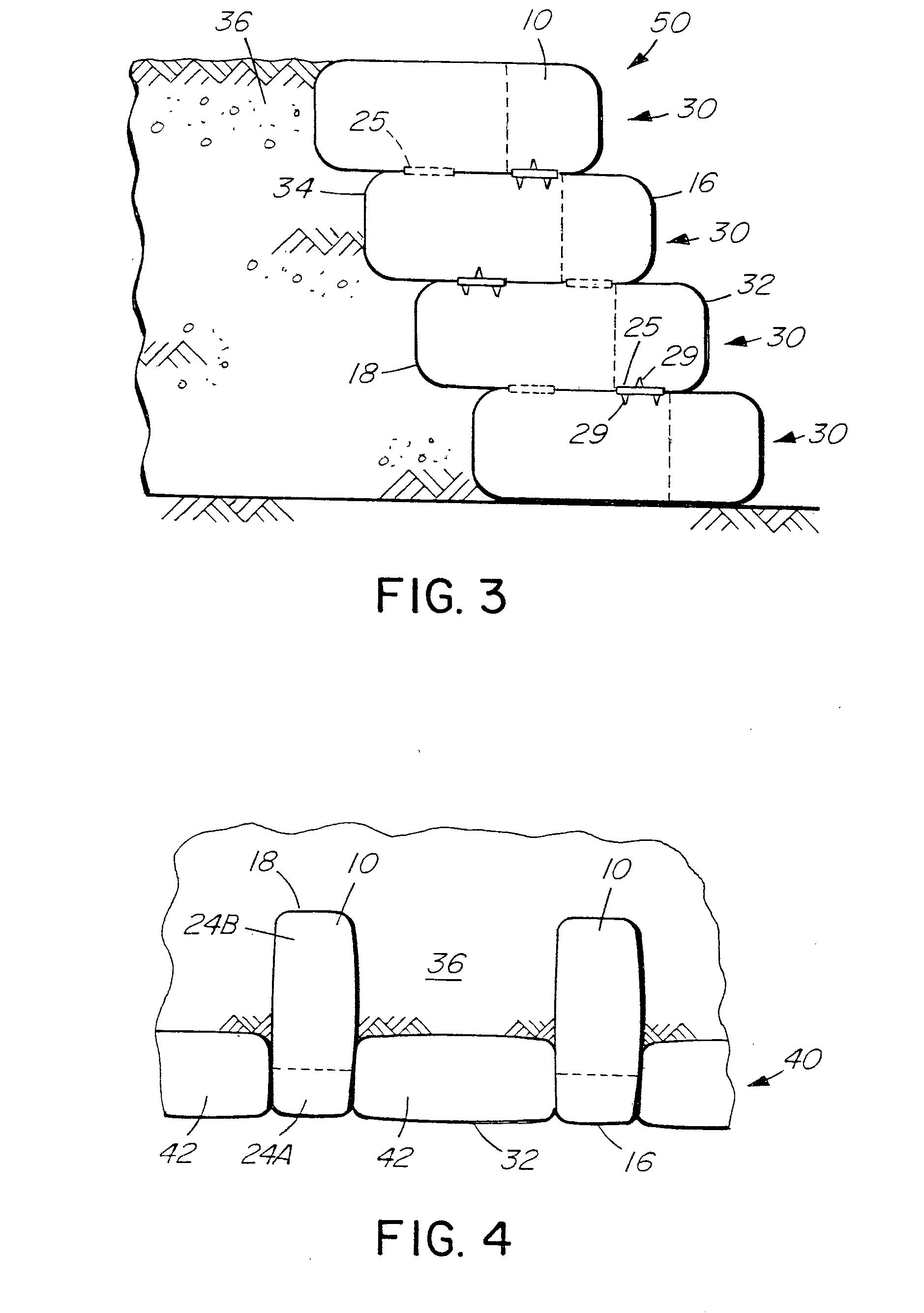 Sandbag retaining walls adapted for plant growth