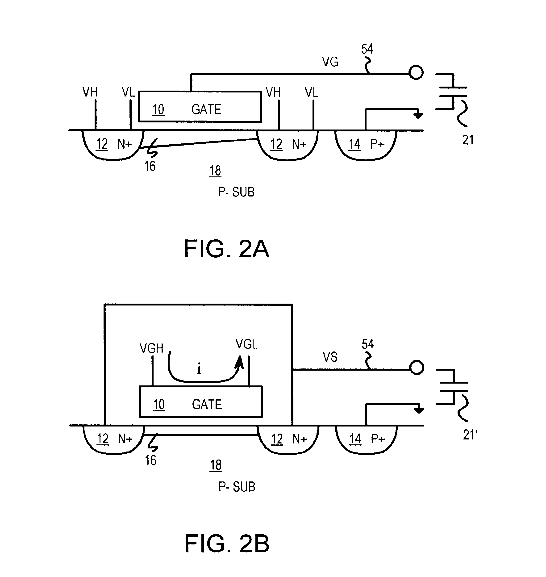 Variable capacitor using MOS gated diode with multiple segments to limit DC current