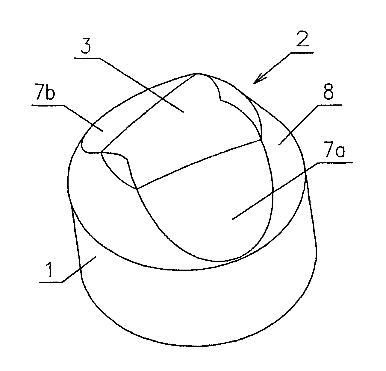 Convex Crested Insert With Deflected Wedge Surfaces