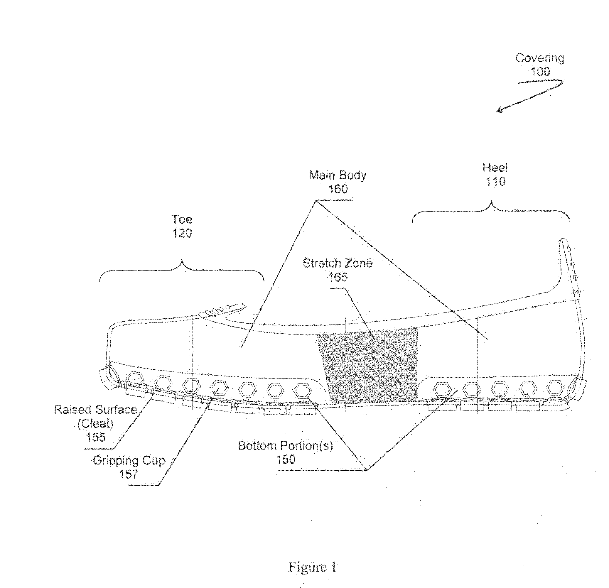 Latticed elastic shoe cover with cleats