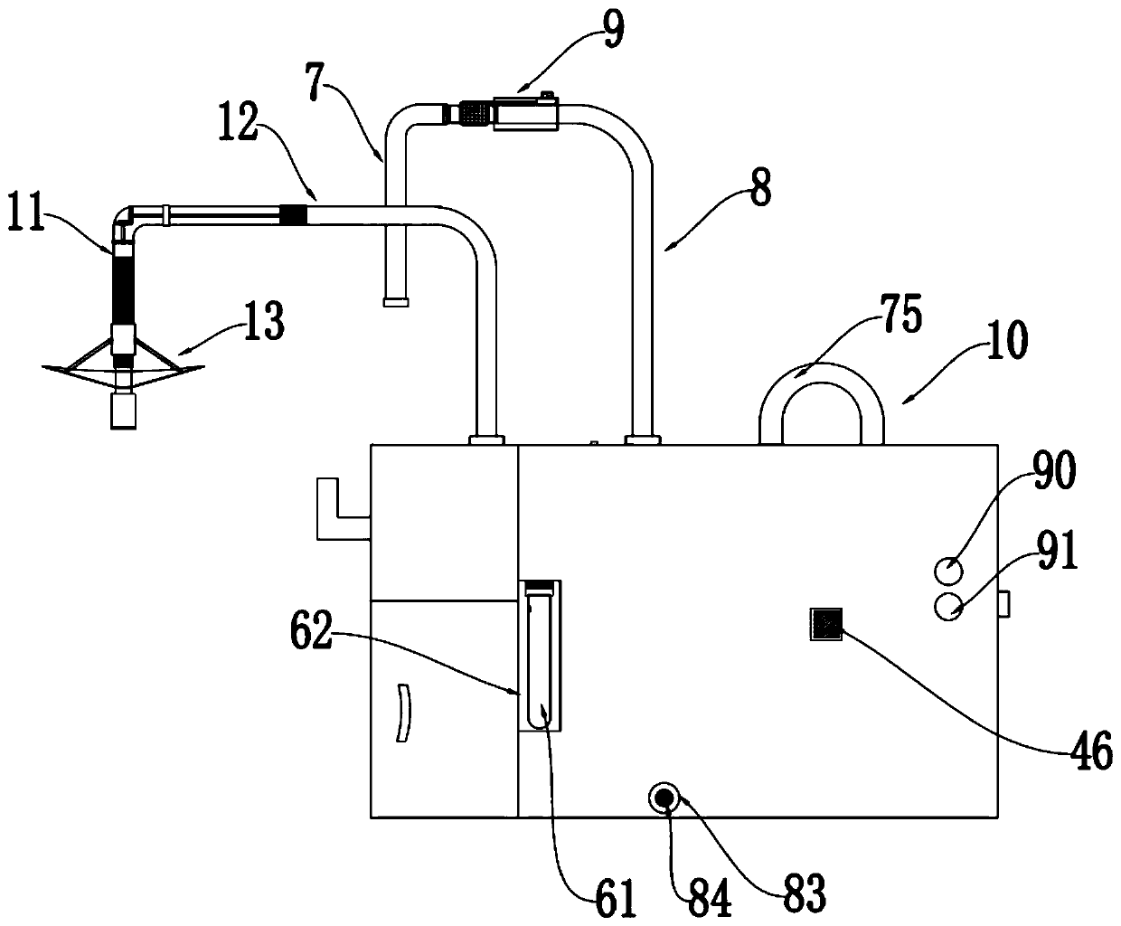 Emetic device for emergency internal medicine