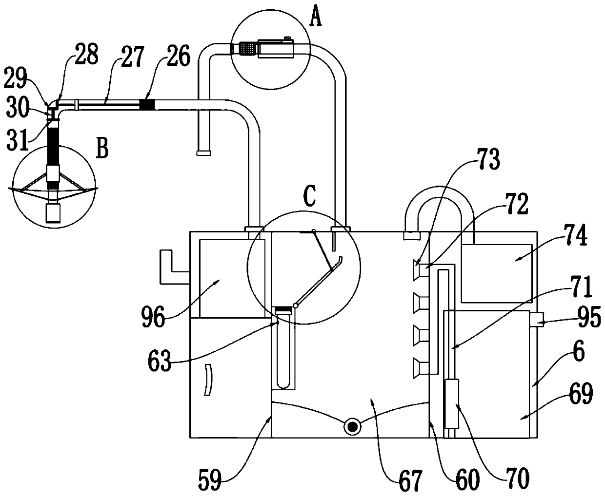 Emetic device for emergency internal medicine