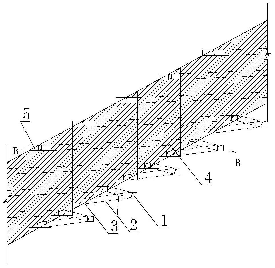 Inclined large and thick ore body cooperative mining method