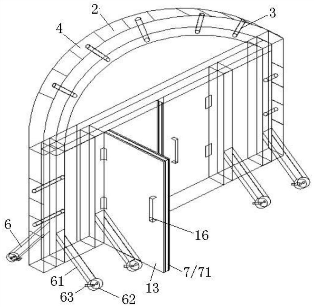 Closed door device suitable for mine tunnels