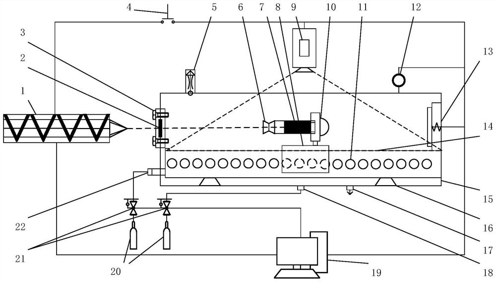 Small-thrust solid propellant grain combustion and propulsion performance detection test device