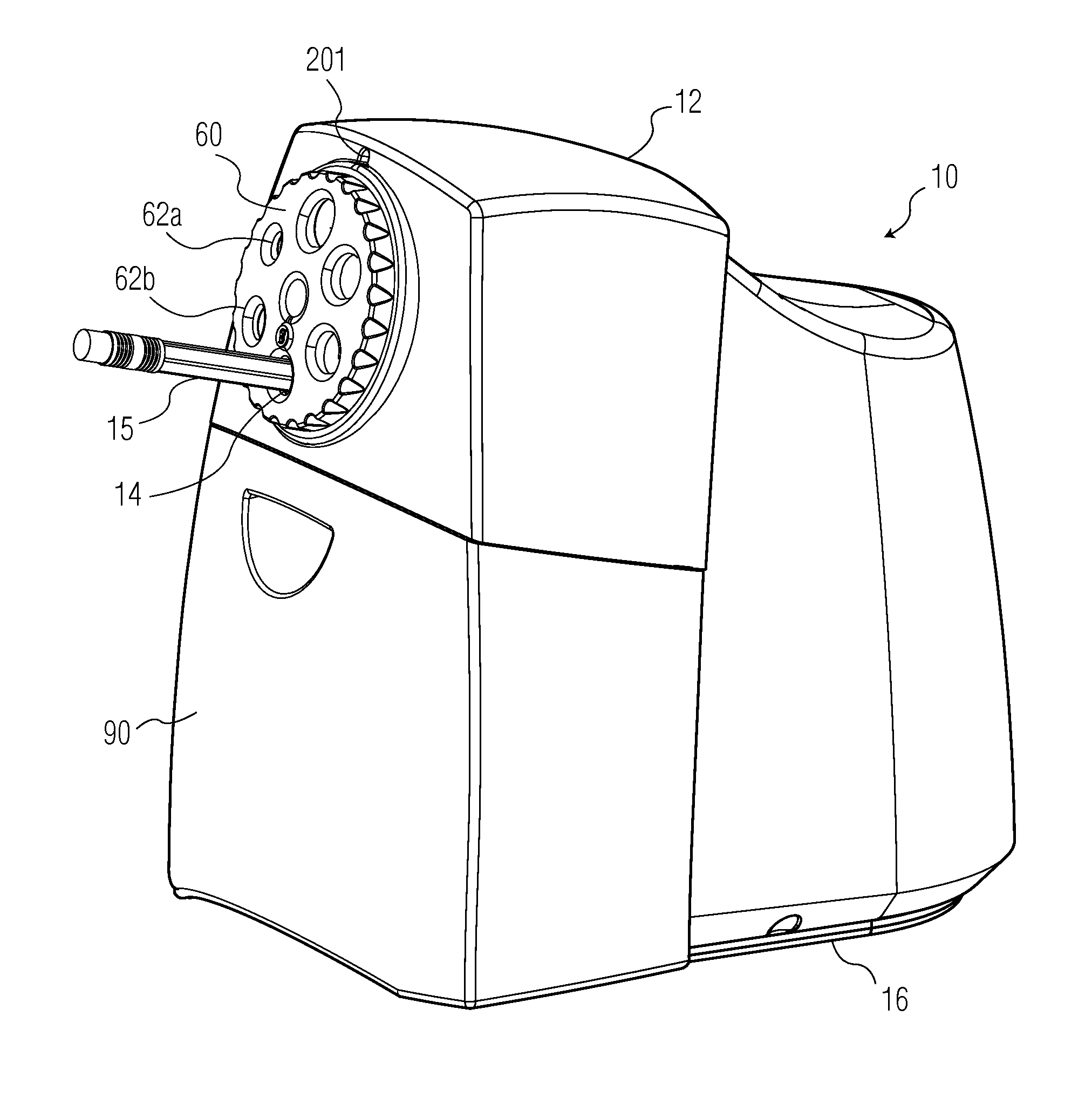 Sharpener with autostop feature