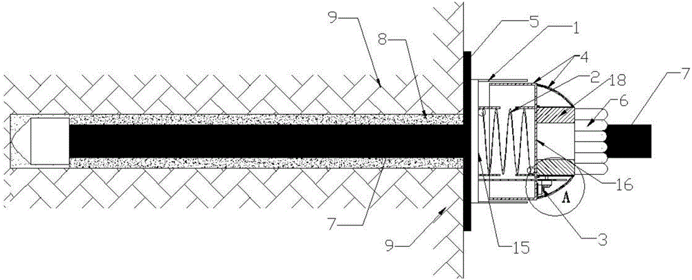 Anchoring force pre-warning device for anchor rod