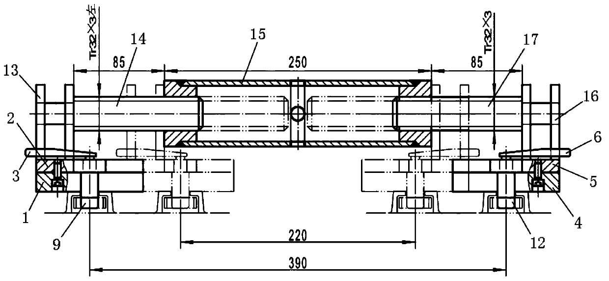 Adjusting device for intervals of profile weld joints