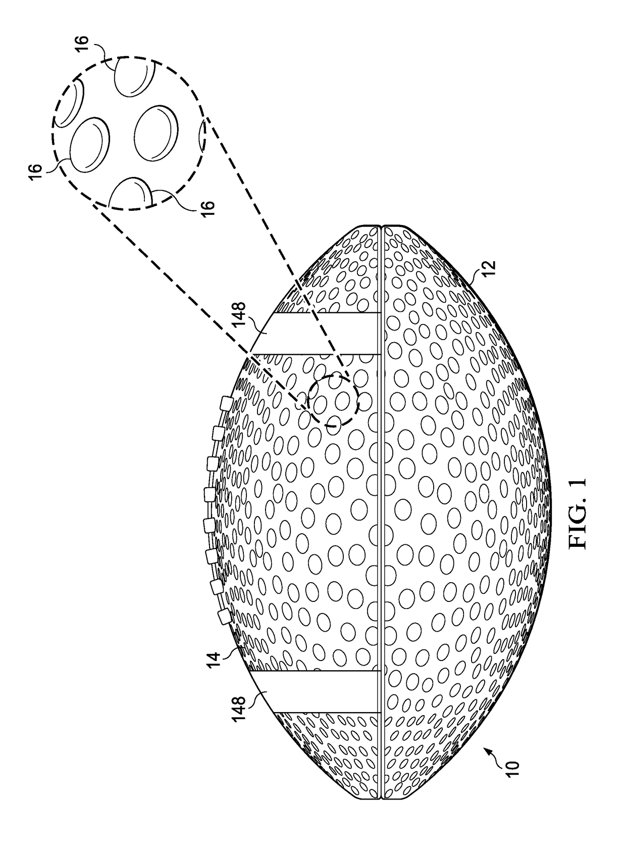 Textured sports ball