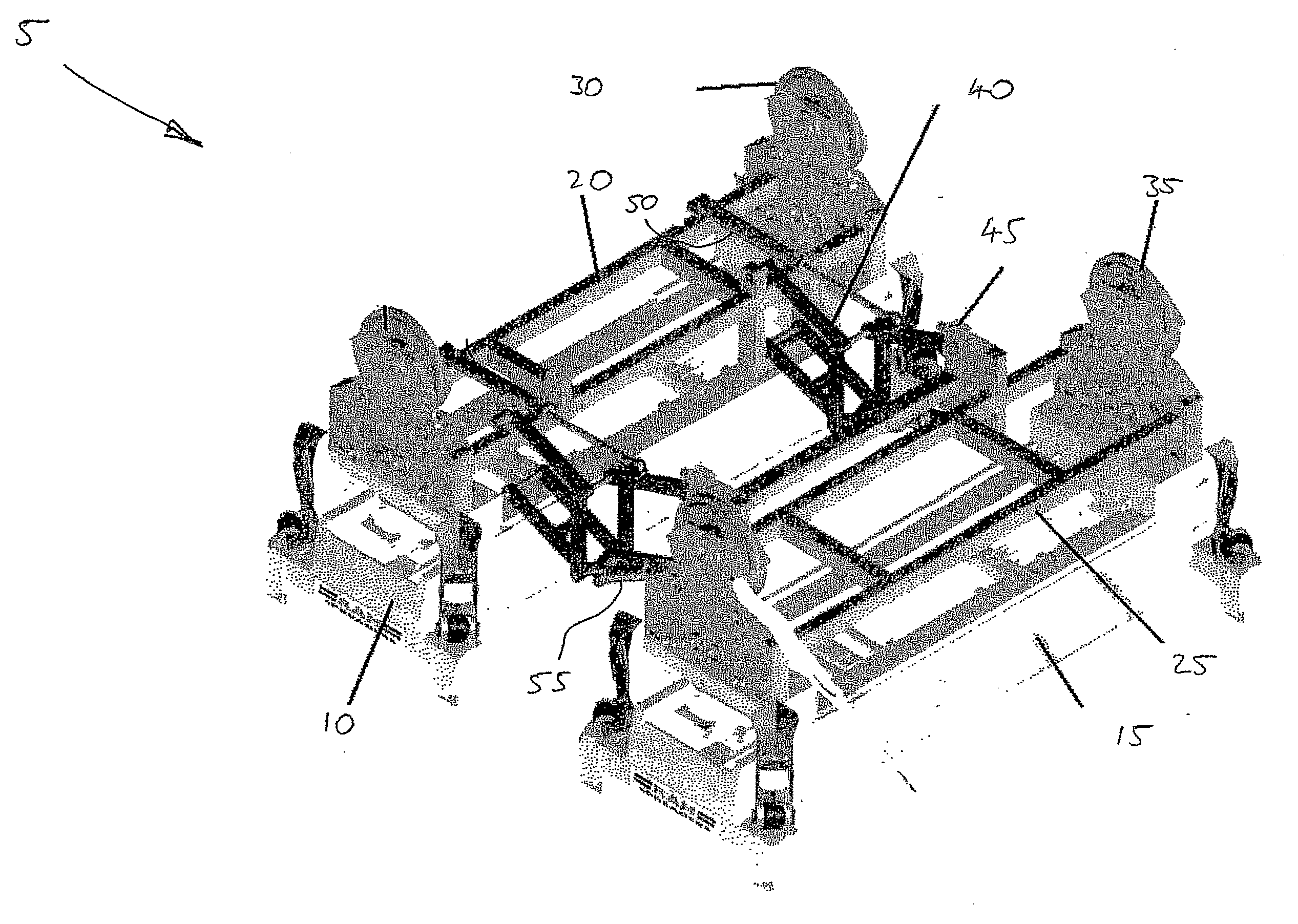 Method and apparatus for effecting relative movement of containers