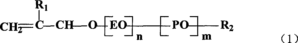 Polyether-based polycarboxylic acid series hyper-dispersant and synthetizing method