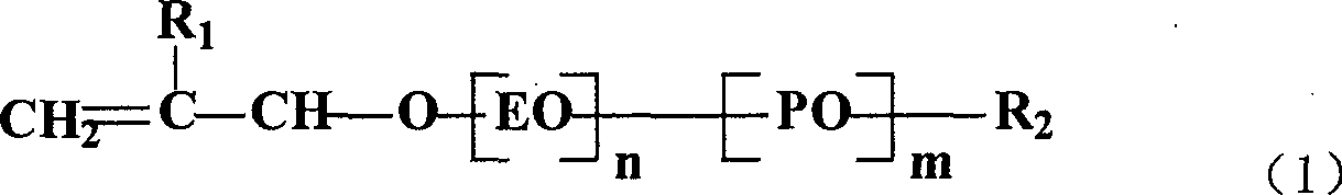 Polyether-based polycarboxylic acid series hyper-dispersant and synthetizing method