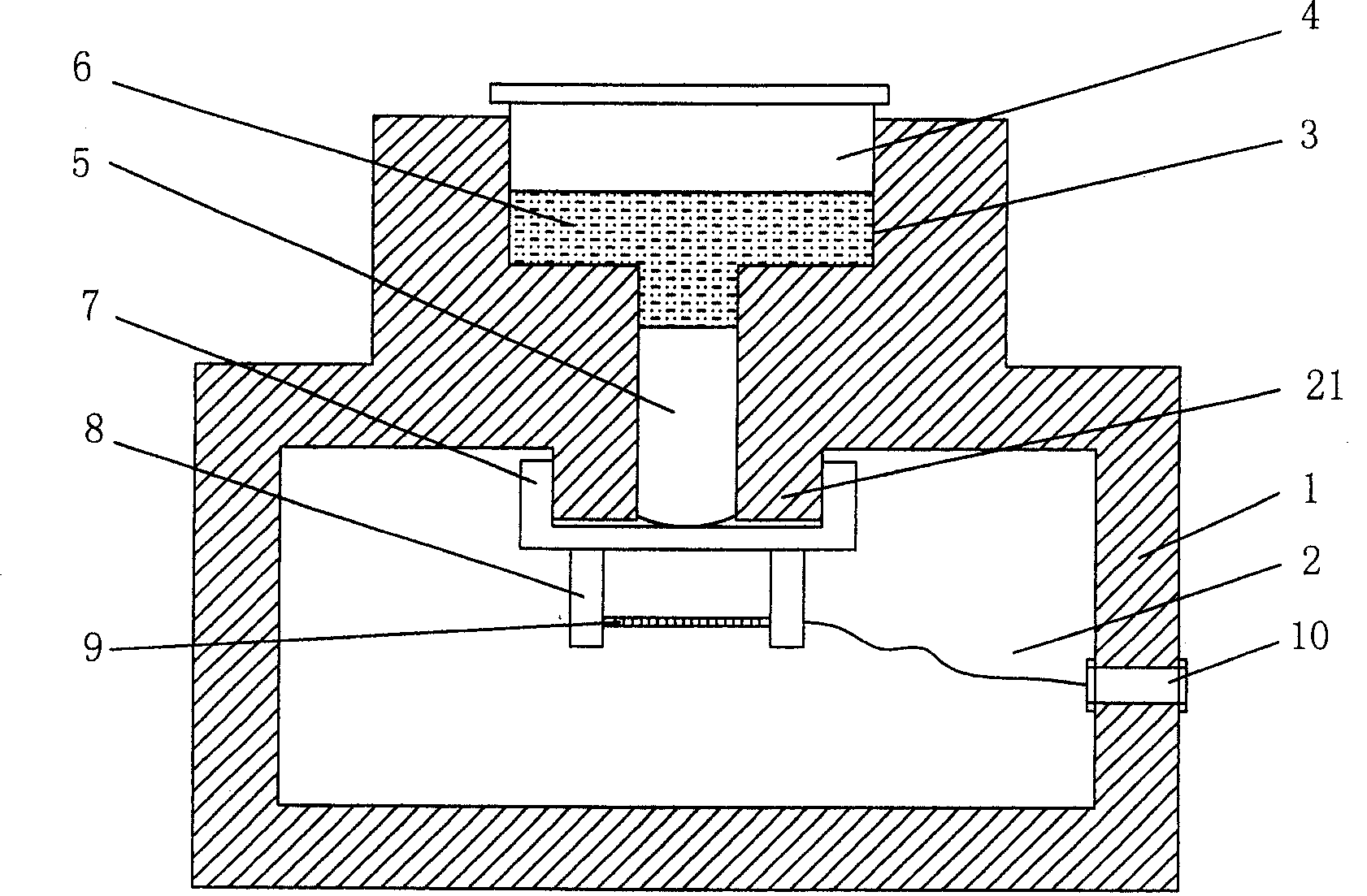 A pressure measuring device of fiber grating