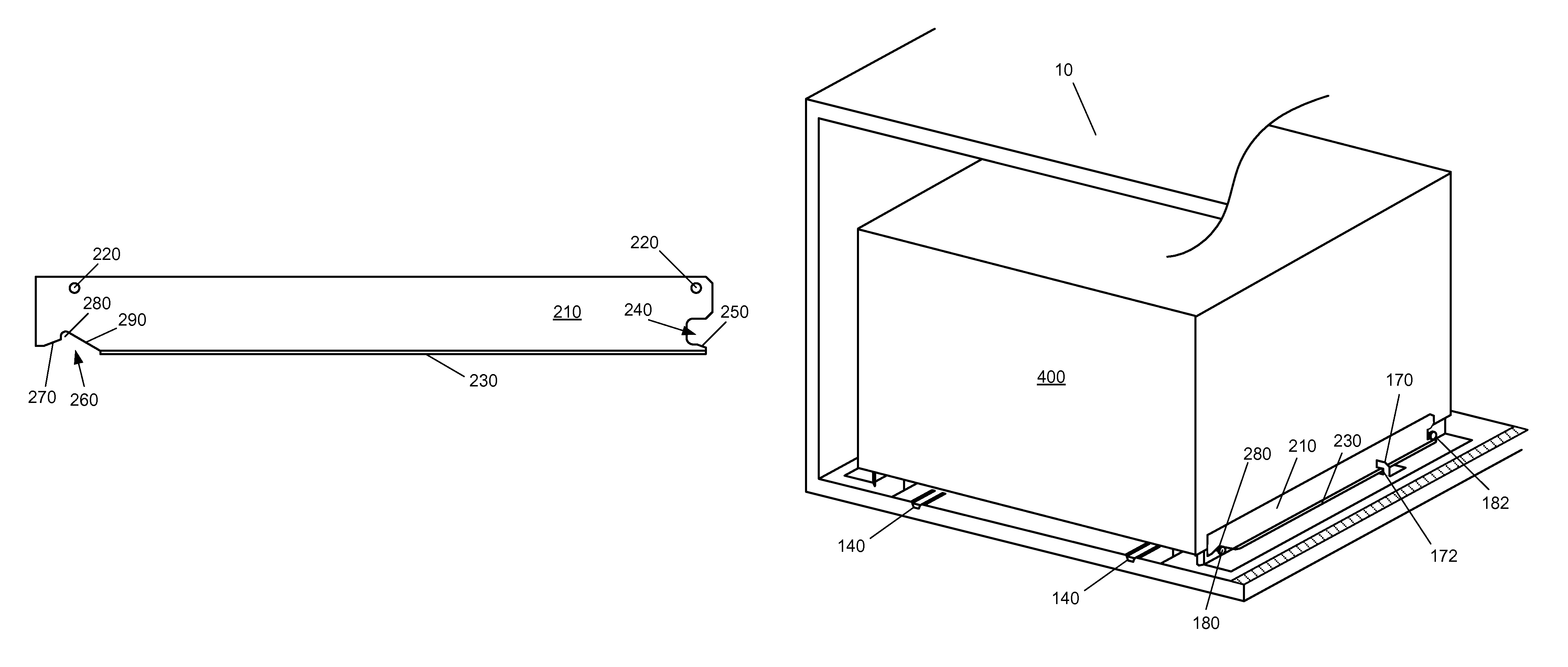 Attachment rail system for household appliance