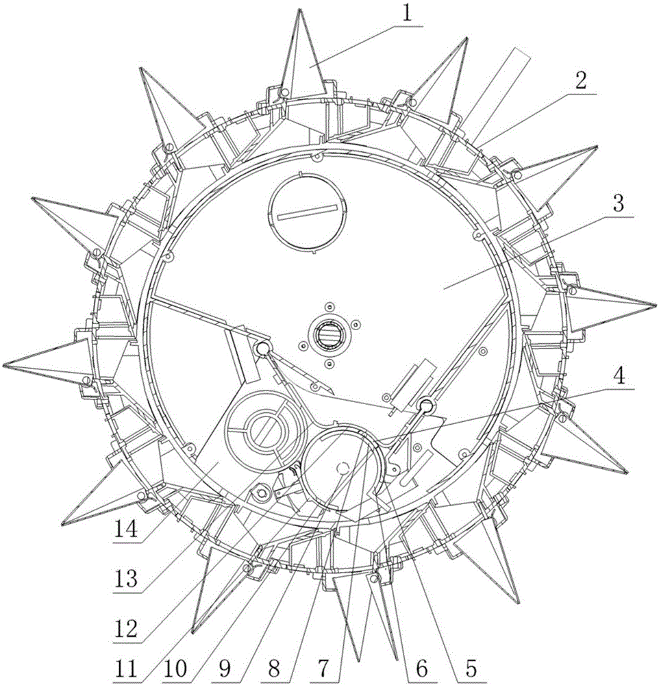 Seed lowering device of a hand-push seeder