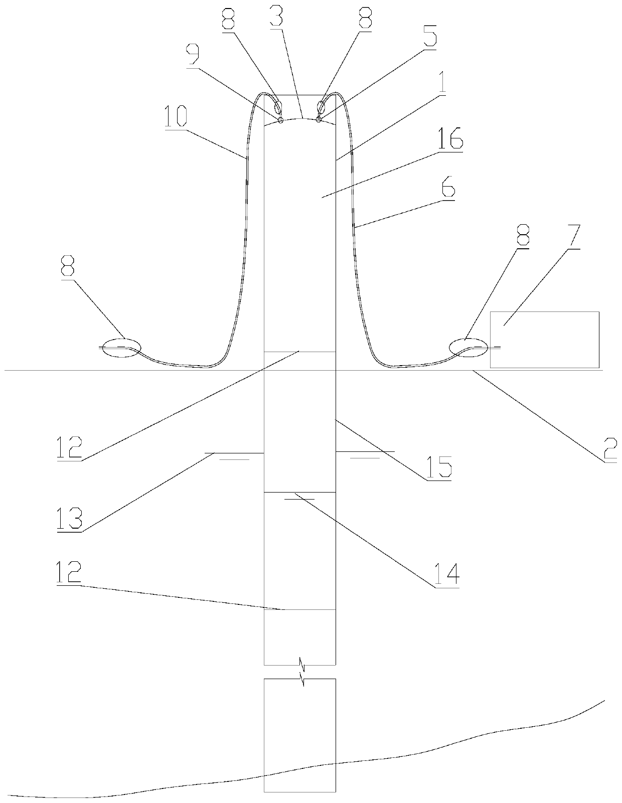 Lowering method of steel protection casing