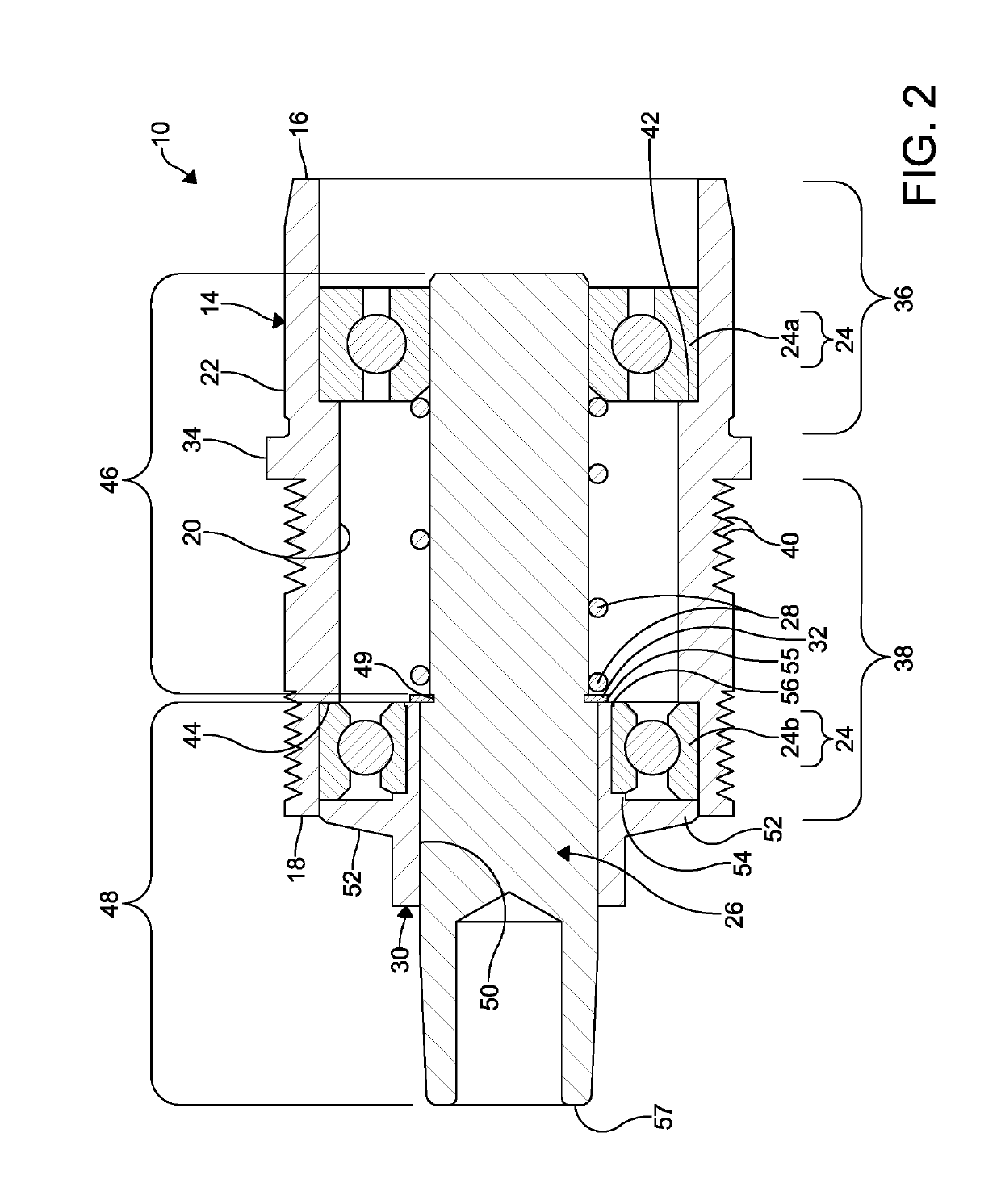 Cartridge bearing assembly for roller conveyors