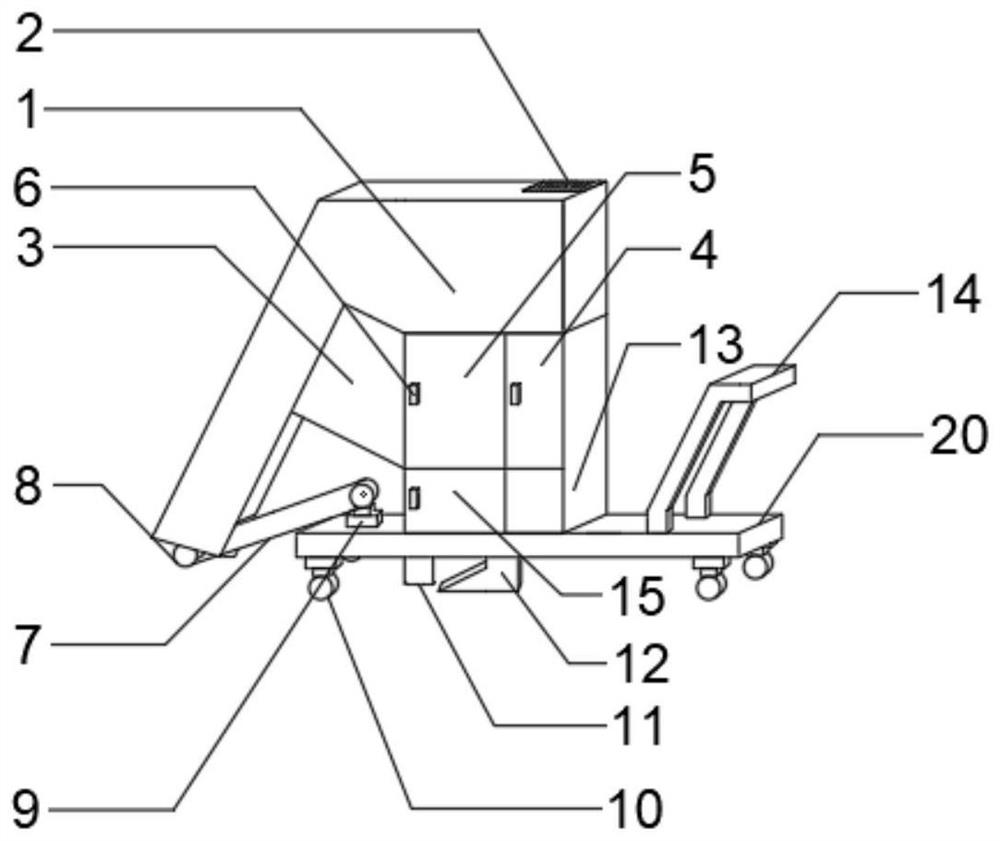 Quick grain collecting machine for sunning ground