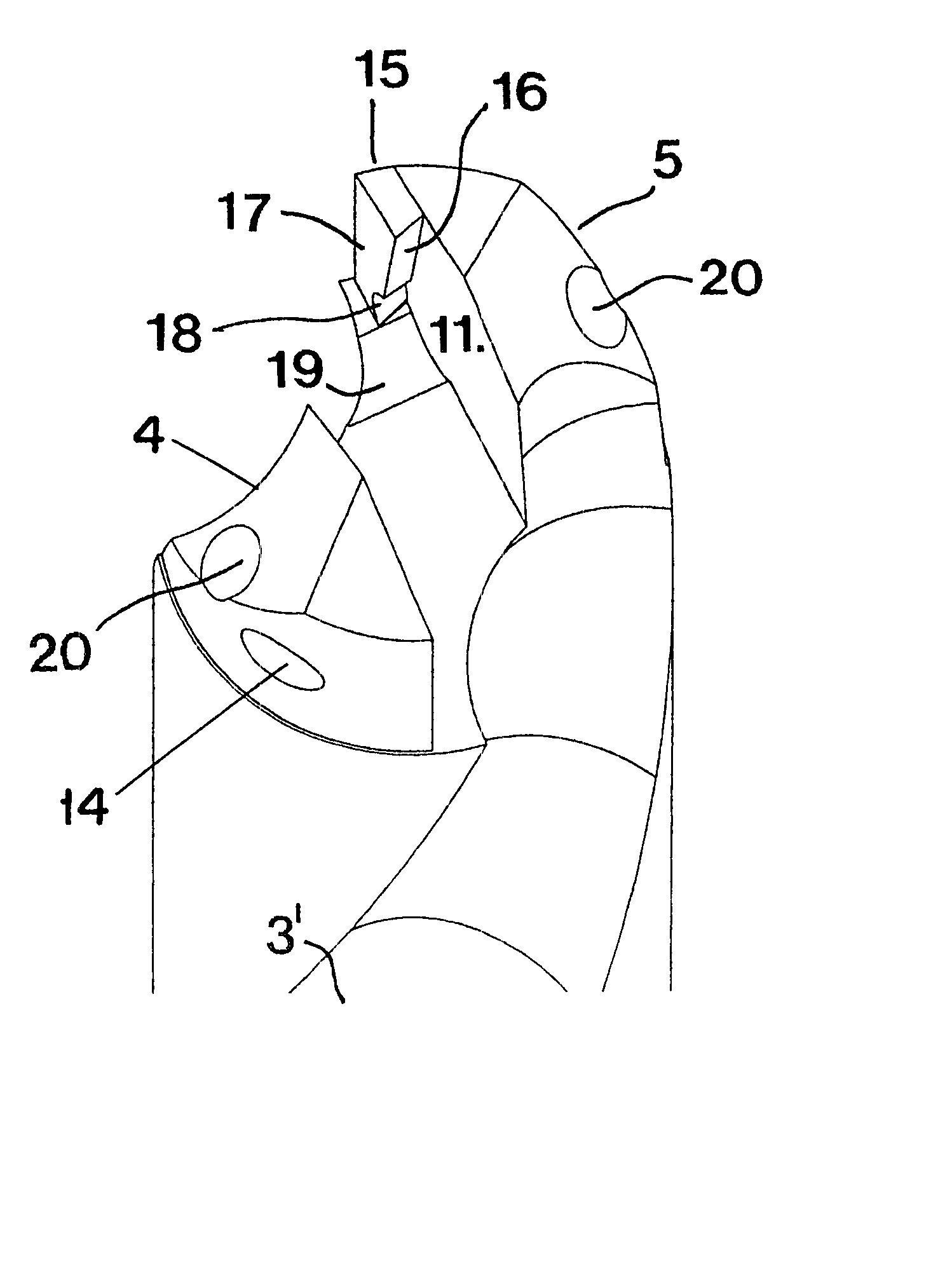 Drilling tool including a shank and a cutting body detachably secured thereto