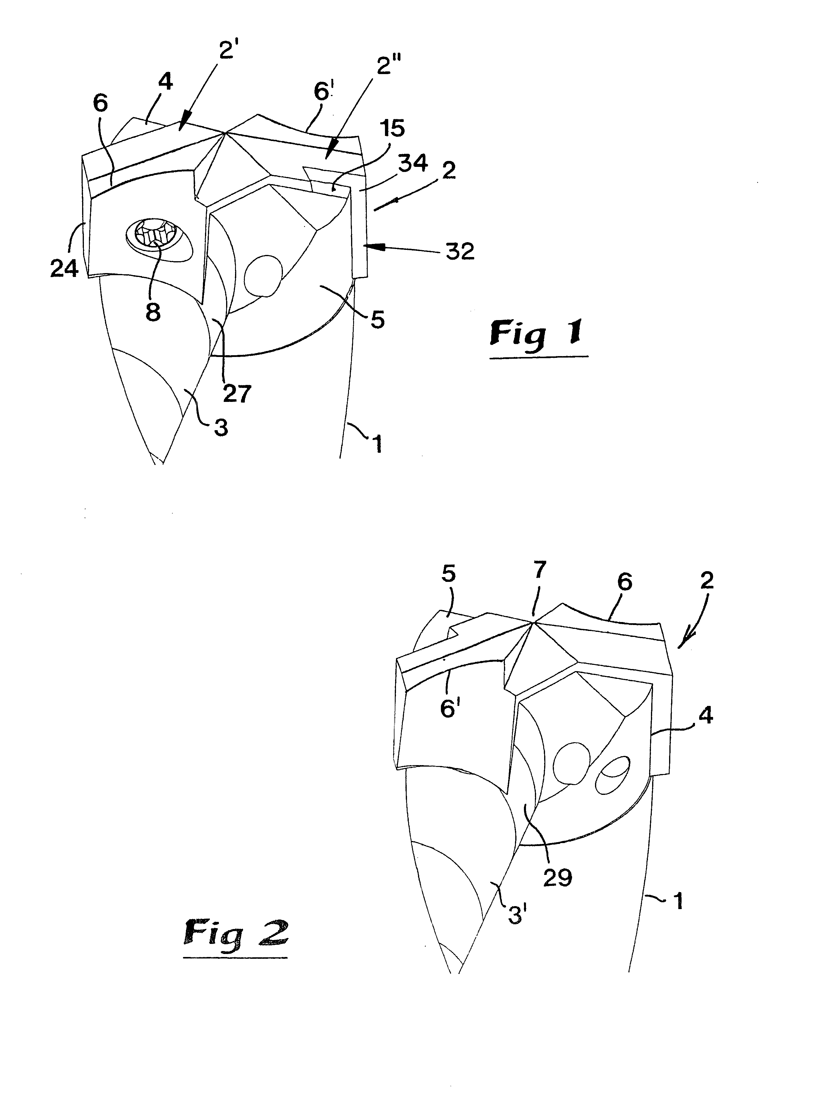 Drilling tool including a shank and a cutting body detachably secured thereto