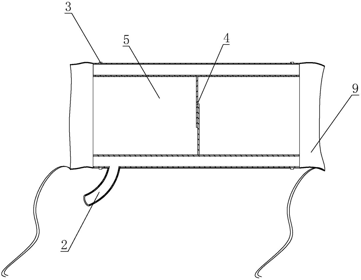 Air-filled channel apparatus for removing tumor specimens from anus after colorectal surgery