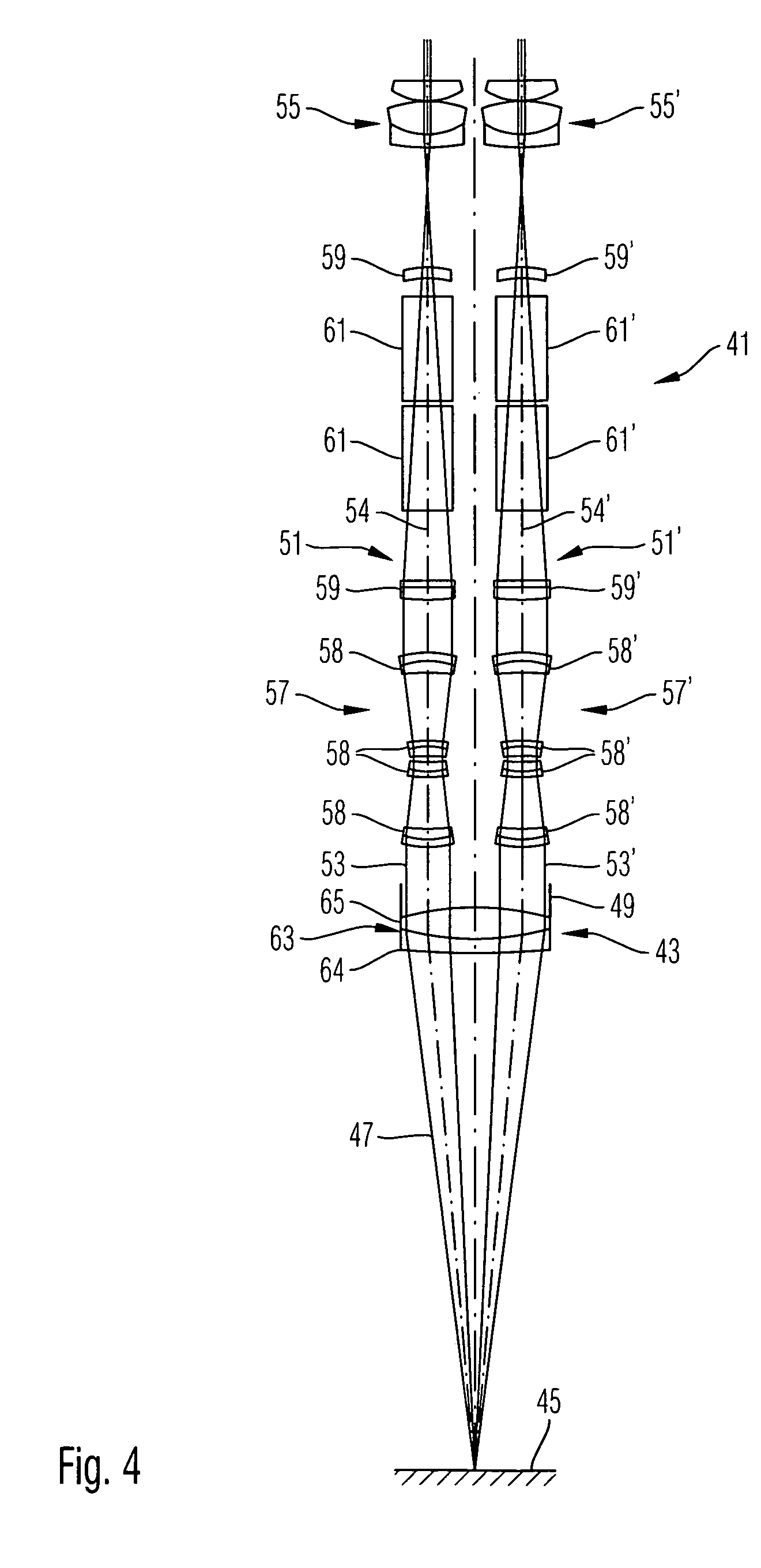 Imaging optics with adjustable optical power and method of adjusting an optical power of an optics