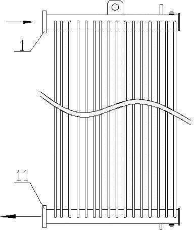 Forced oil circulation finned radiator of oil-immersed transformer