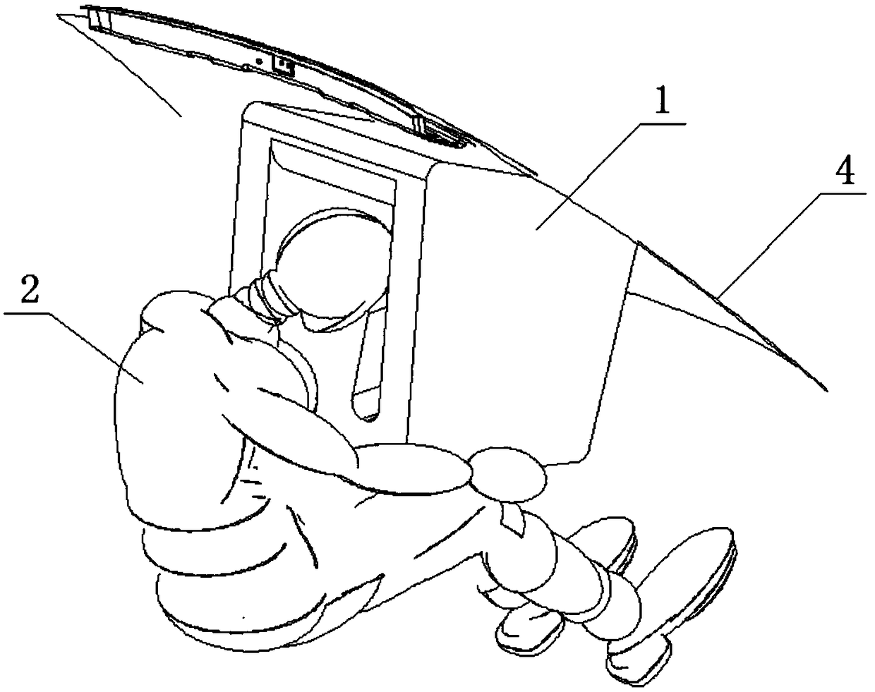 A frame-shaped safety airbag air bag installed on the roof of an automobile