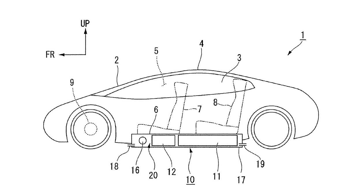 Vehicle, battery unit and battery carrying method of vehicle