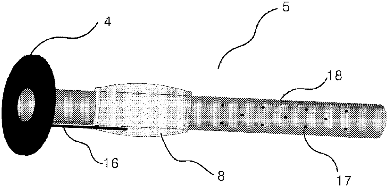 Anchor having fixing device at side of pressure plate to depress land slope and method of installing same