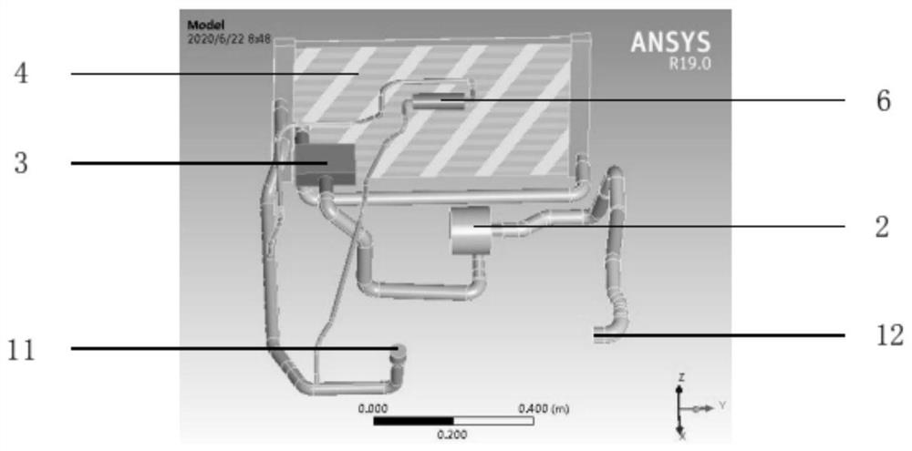 Fuel cell engine three-dimensional thermal management simulation method