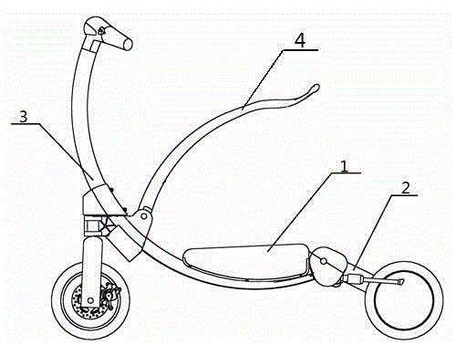 Draw-thrust type folding electric bicycle